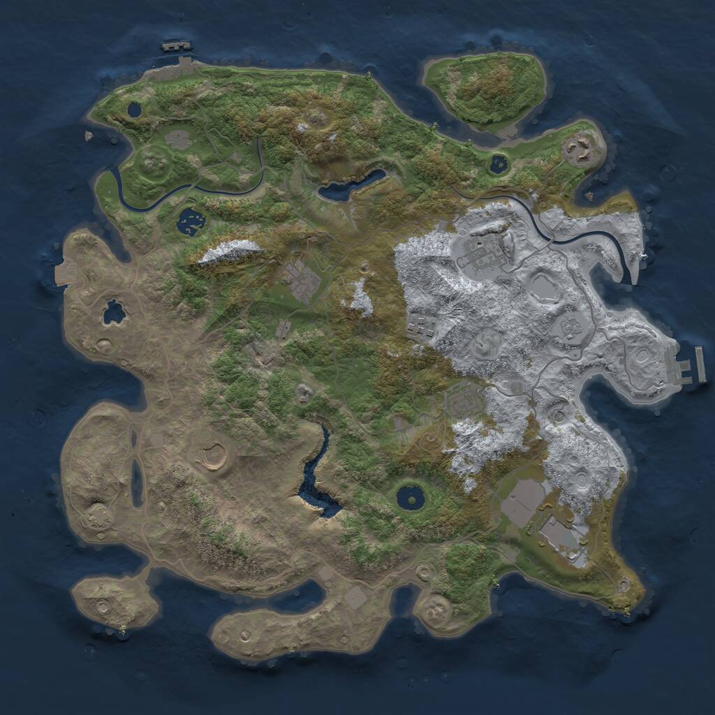 Rust Map: Procedural Map, Size: 4000, Seed: 796408757, 14 Monuments