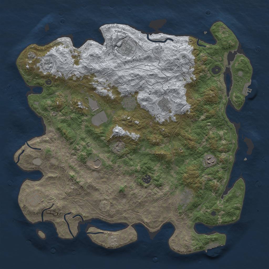 Rust Map: Procedural Map, Size: 4500, Seed: 14061, 20 Monuments