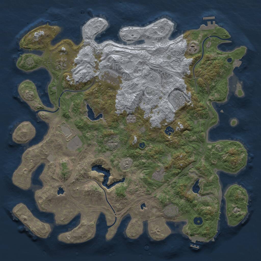 Rust Map: Procedural Map, Size: 4500, Seed: 4565249, 15 Monuments