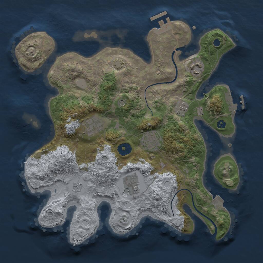 Rust Map: Procedural Map, Size: 3000, Seed: 76516514, 11 Monuments
