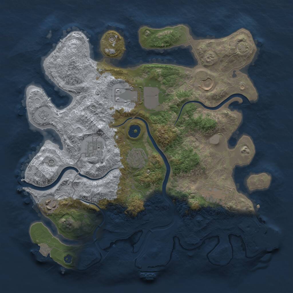 Rust Map: Procedural Map, Size: 3500, Seed: 4190836, 12 Monuments