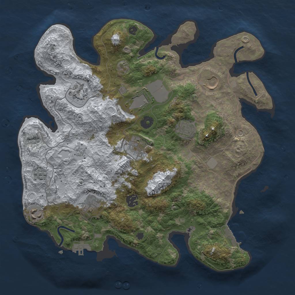 Rust Map: Procedural Map, Size: 3500, Seed: 4242641, 18 Monuments
