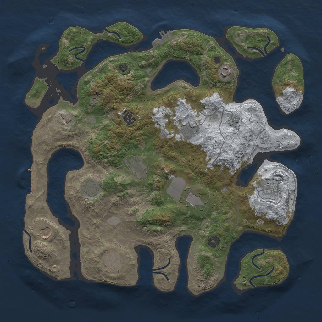 Rust Map: Procedural Map, Size: 4000, Seed: 3440366, 19 Monuments