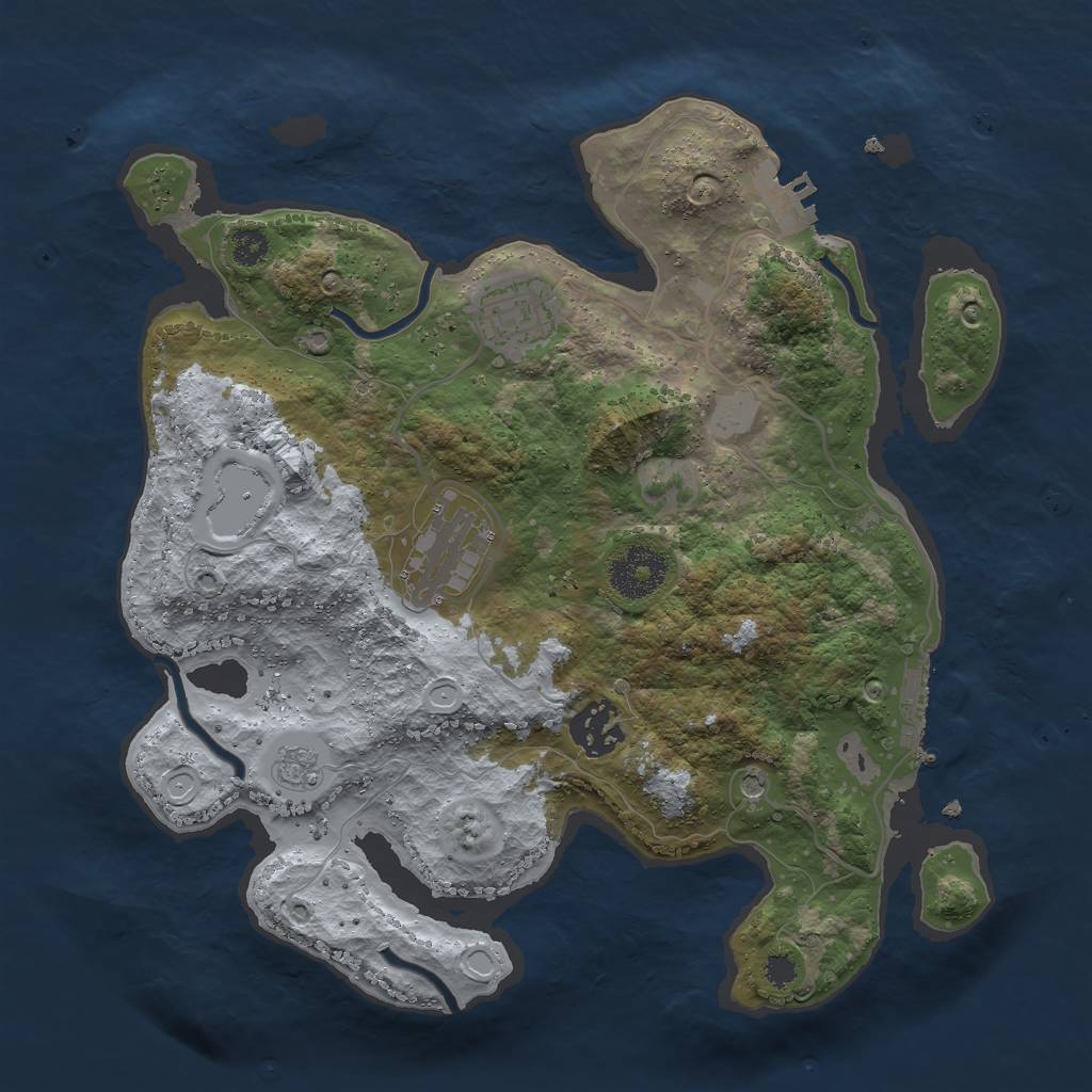 Rust Map: Procedural Map, Size: 3000, Seed: 1188040158, 12 Monuments