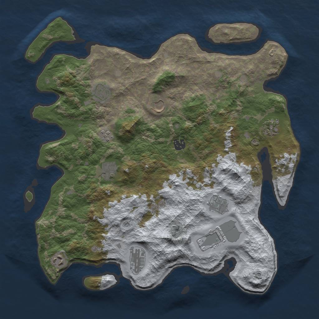 Rust Map: Barren, Size: 4000, Seed: 6032022, 13 Monuments