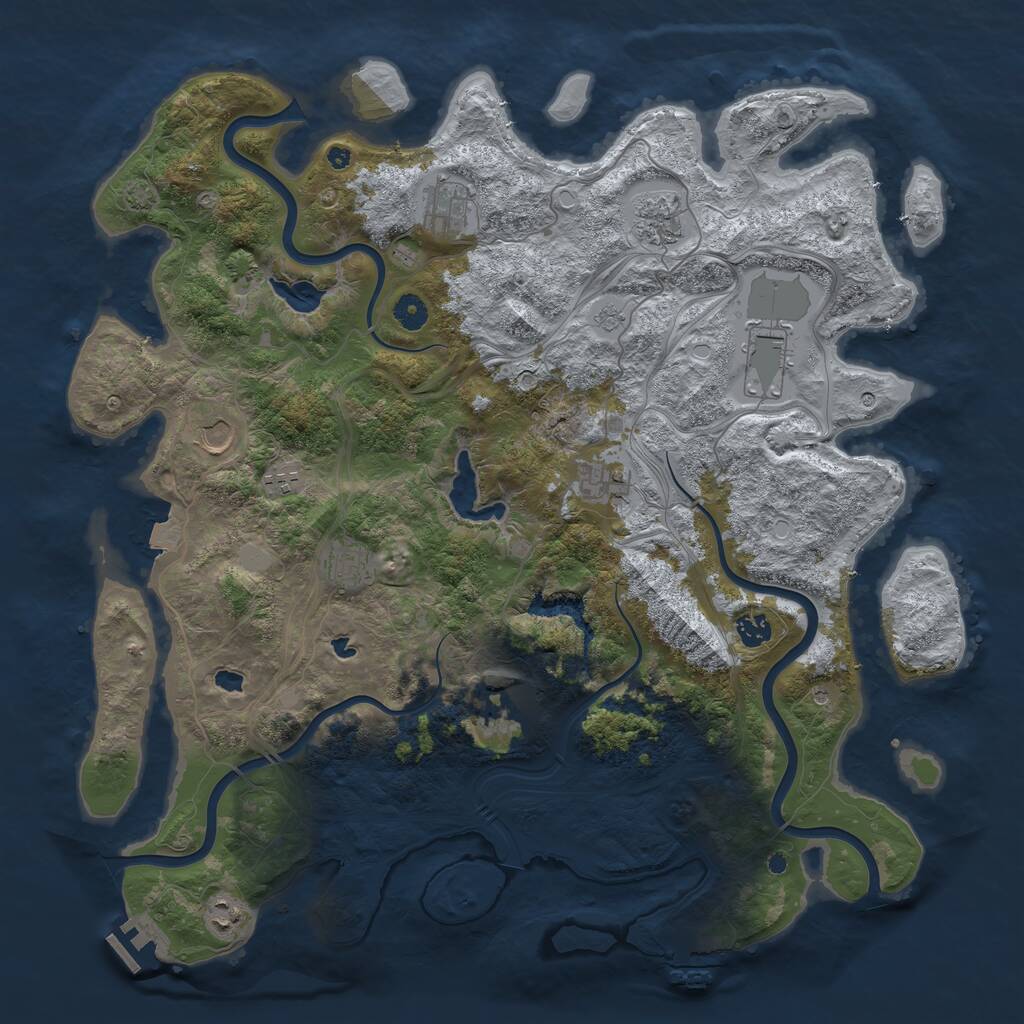 Rust Map: Procedural Map, Size: 4500, Seed: 4562114, 16 Monuments