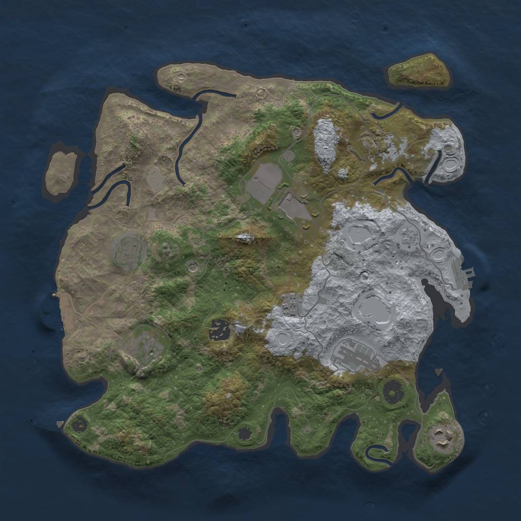 Rust Map: Procedural Map, Size: 3500, Seed: 1549530, 17 Monuments