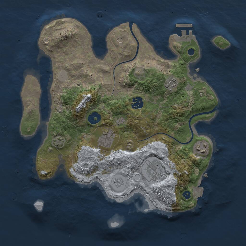 Rust Map: Procedural Map, Size: 3000, Seed: 39253888, 10 Monuments