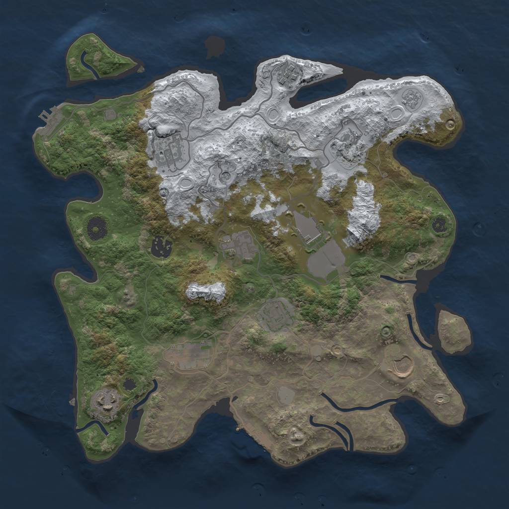 Rust Map: Procedural Map, Size: 3500, Seed: 248597, 19 Monuments
