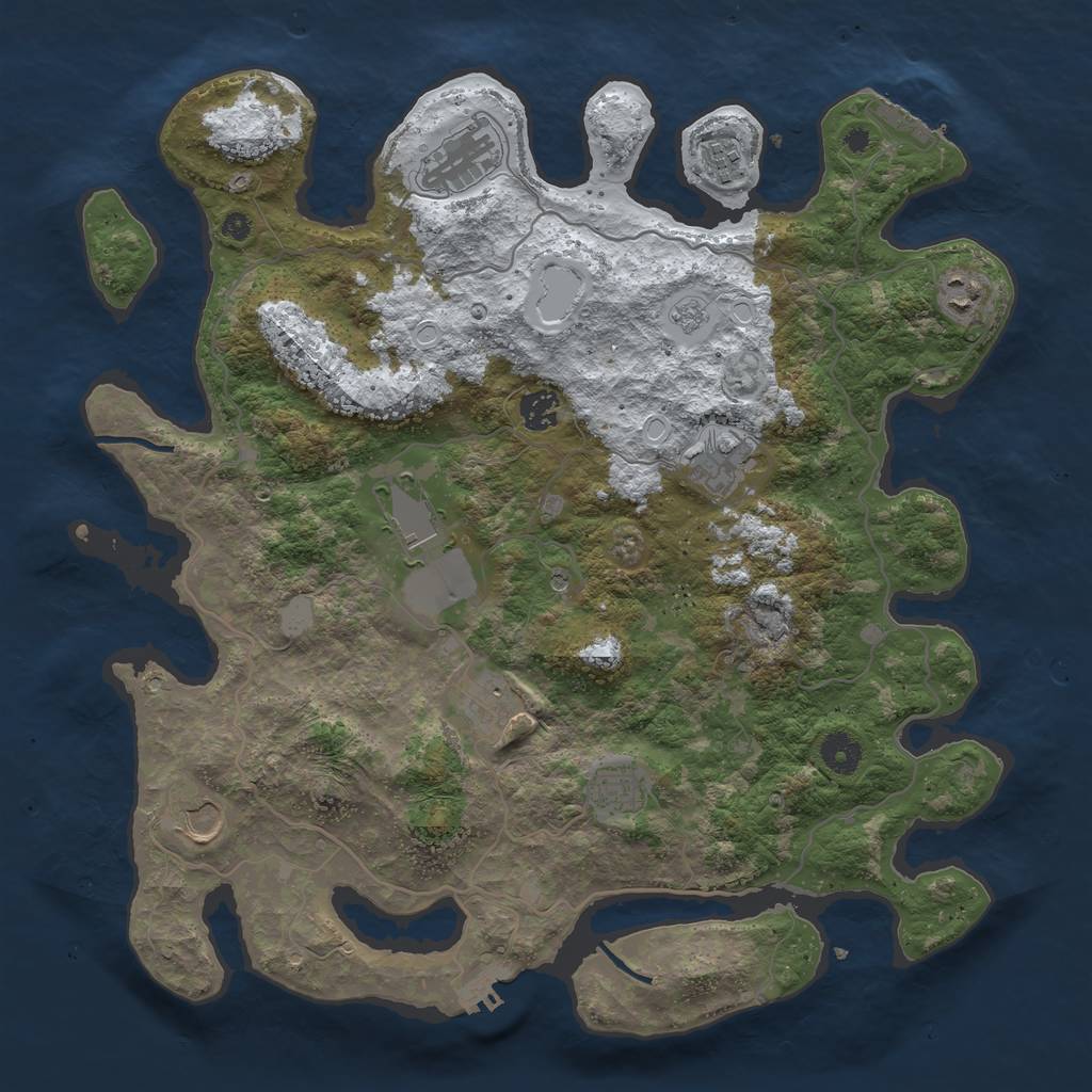 Rust Map: Procedural Map, Size: 4000, Seed: 18567, 18 Monuments
