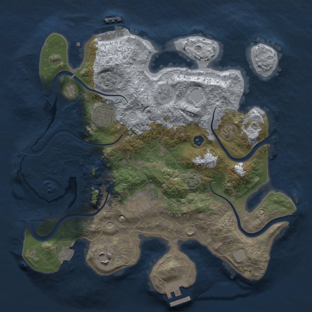 Rust Map: Procedural Map, Size: 3000, Seed: 1590172726, 10 Monuments