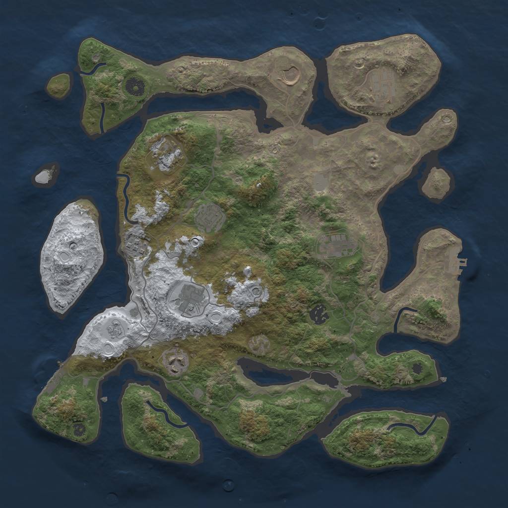 Rust Map: Procedural Map, Size: 4000, Seed: 5262779, 18 Monuments