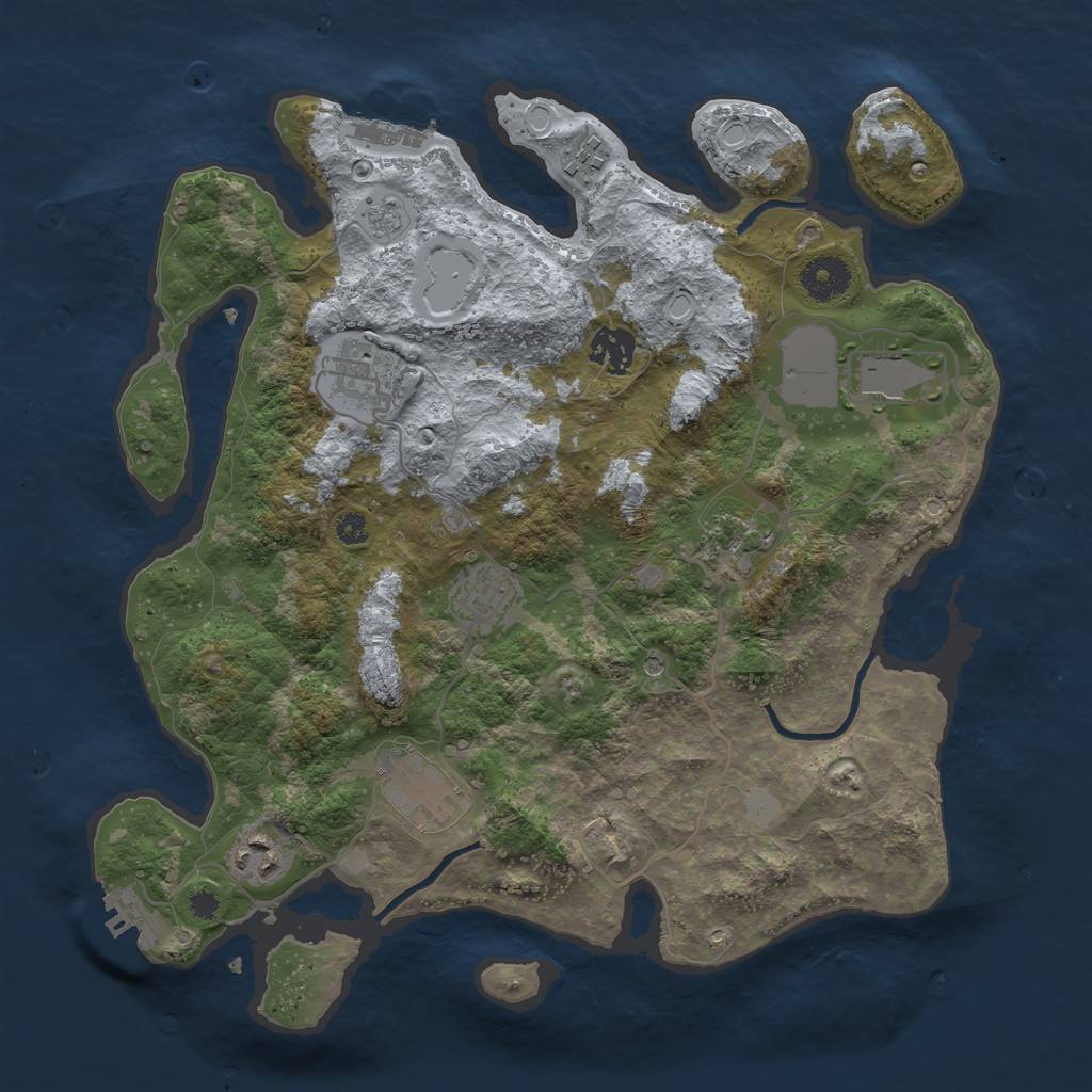Rust Map: Procedural Map, Size: 3500, Seed: 5793157, 15 Monuments