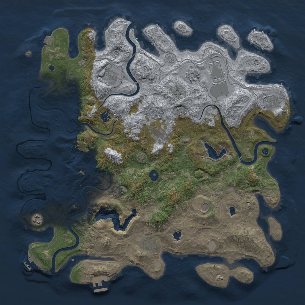 Rust Map: Procedural Map, Size: 4500, Seed: 5621014, 16 Monuments