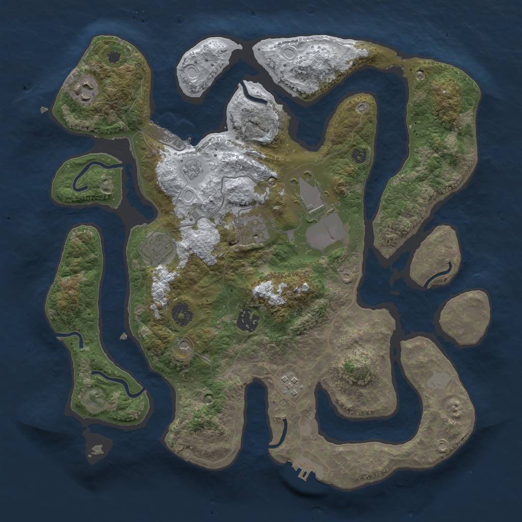Rust Map: Procedural Map, Size: 3500, Seed: 2180741, 15 Monuments