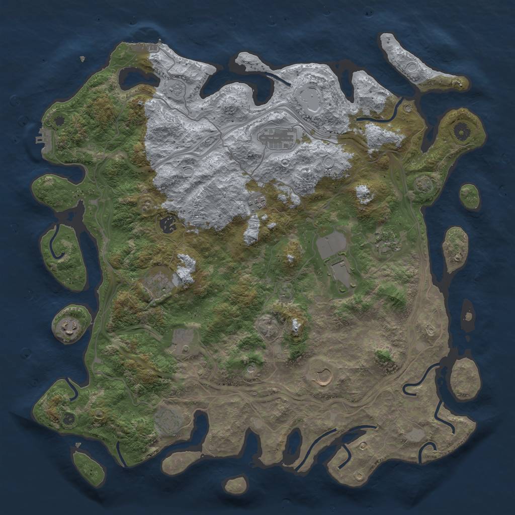 Rust Map: Procedural Map, Size: 4500, Seed: 6066849, 18 Monuments