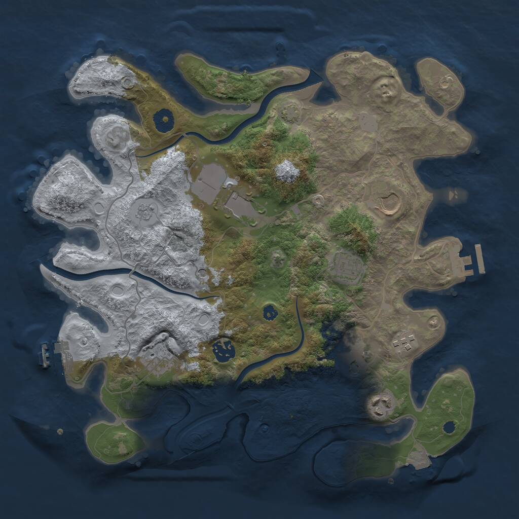 Rust Map: Procedural Map, Size: 3500, Seed: 22656, 14 Monuments