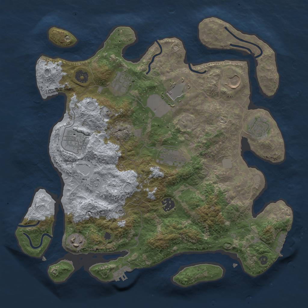 Rust Map: Procedural Map, Size: 3500, Seed: 2112917, 17 Monuments
