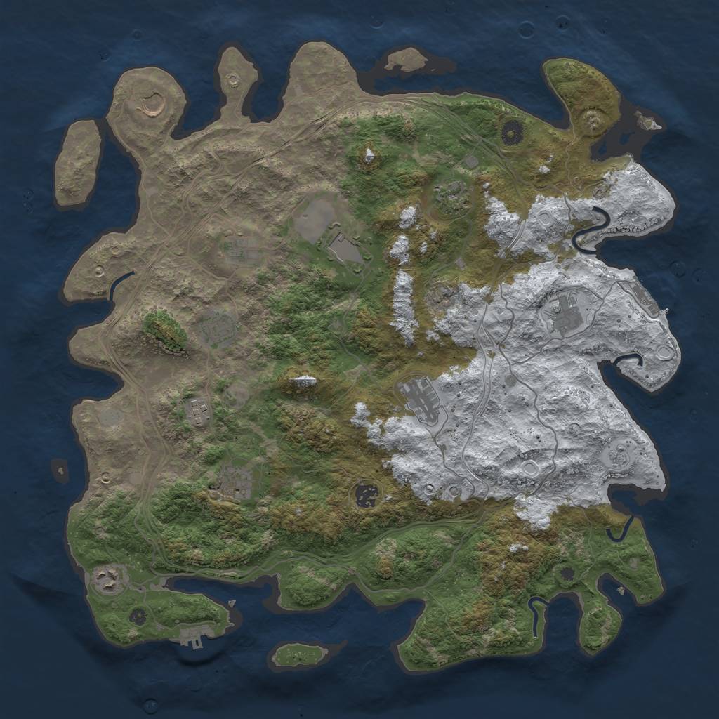 Rust Map: Procedural Map, Size: 4500, Seed: 7556, 20 Monuments