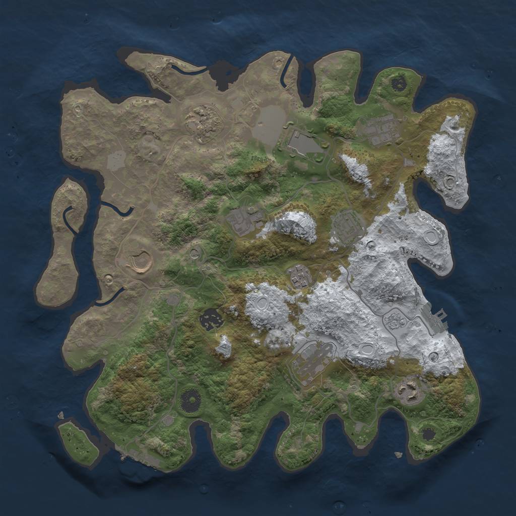 Rust Map: Procedural Map, Size: 3500, Seed: 1362400, 19 Monuments