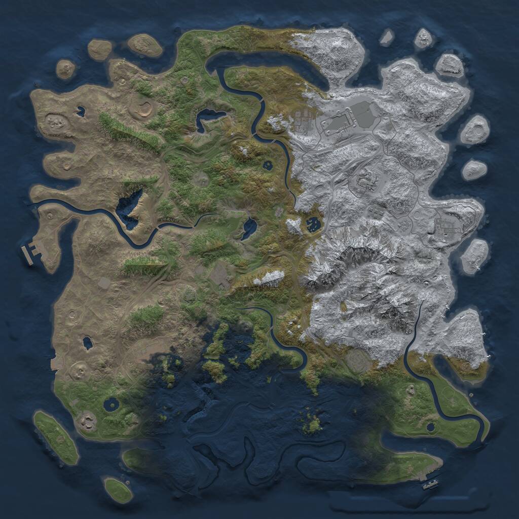 Rust Map: Procedural Map, Size: 5250, Seed: 80085, 17 Monuments