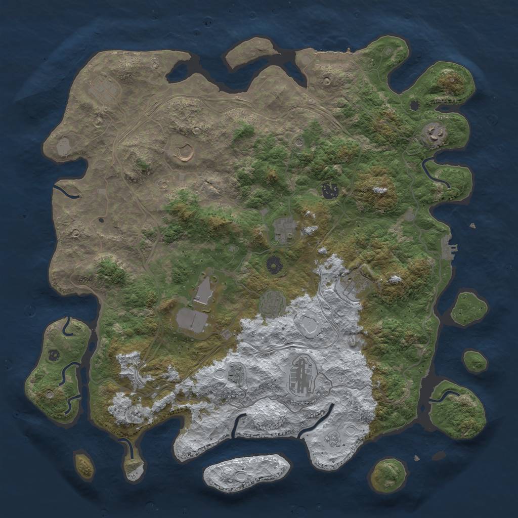 Rust Map: Procedural Map, Size: 4500, Seed: 4532, 19 Monuments