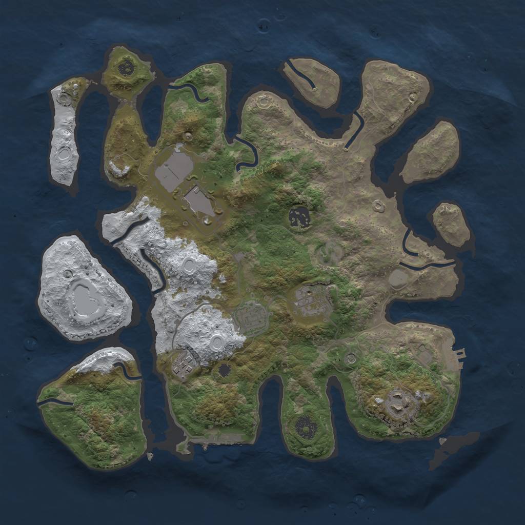 Rust Map: Procedural Map, Size: 3500, Seed: 5042668, 14 Monuments