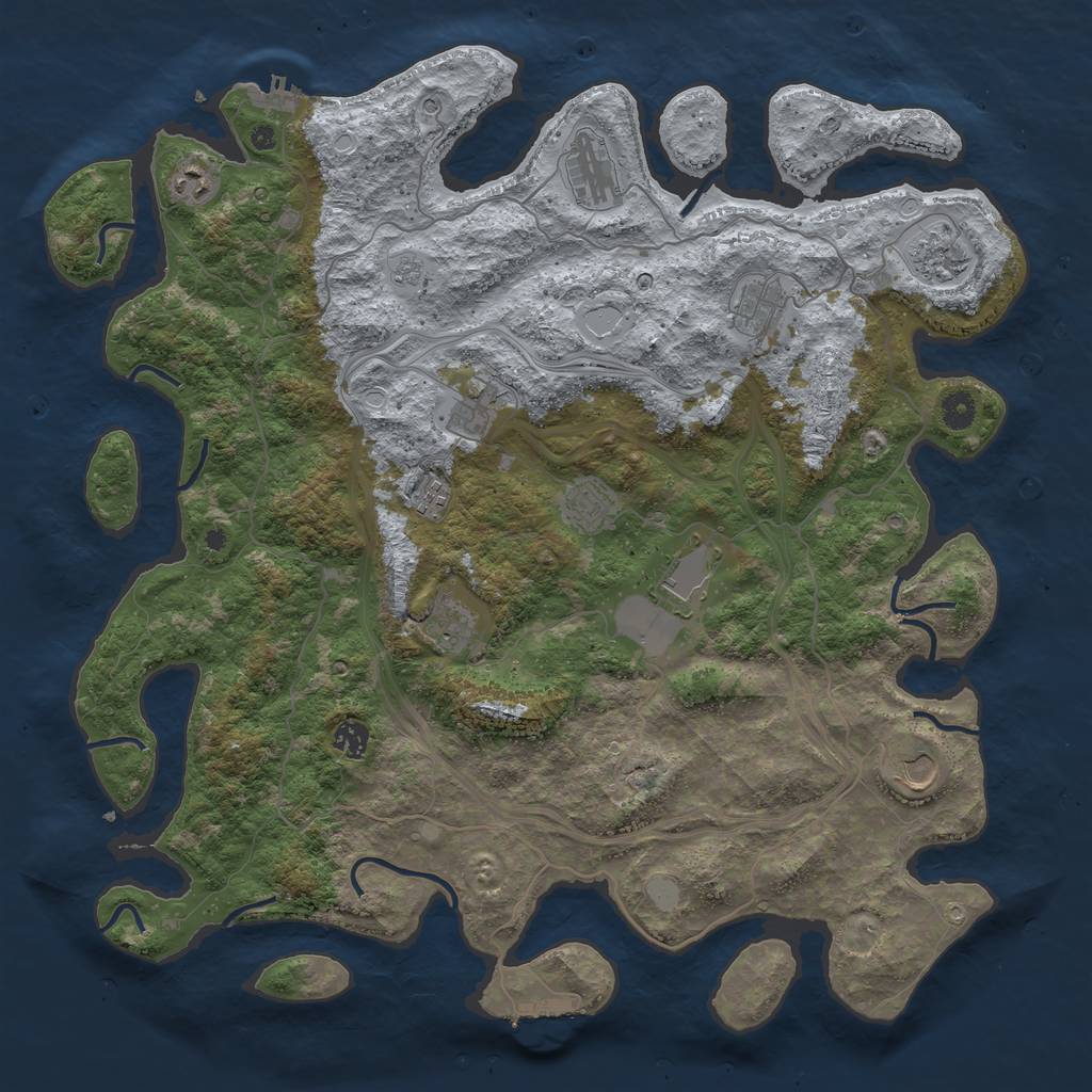 Rust Map: Procedural Map, Size: 4500, Seed: 896459735, 20 Monuments