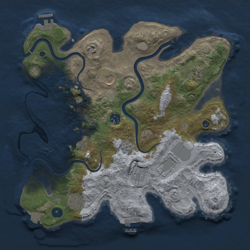 Rust Map: Procedural Map, Size: 3500, Seed: 748253, 15 Monuments