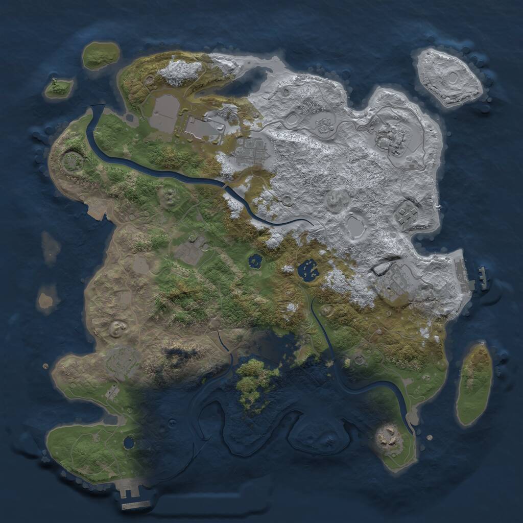 Rust Map: Procedural Map, Size: 3700, Seed: 20222022, 16 Monuments