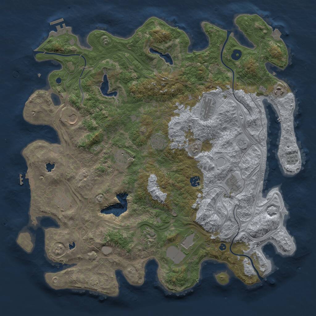 Rust Map: Procedural Map, Size: 4500, Seed: 3029389, 17 Monuments