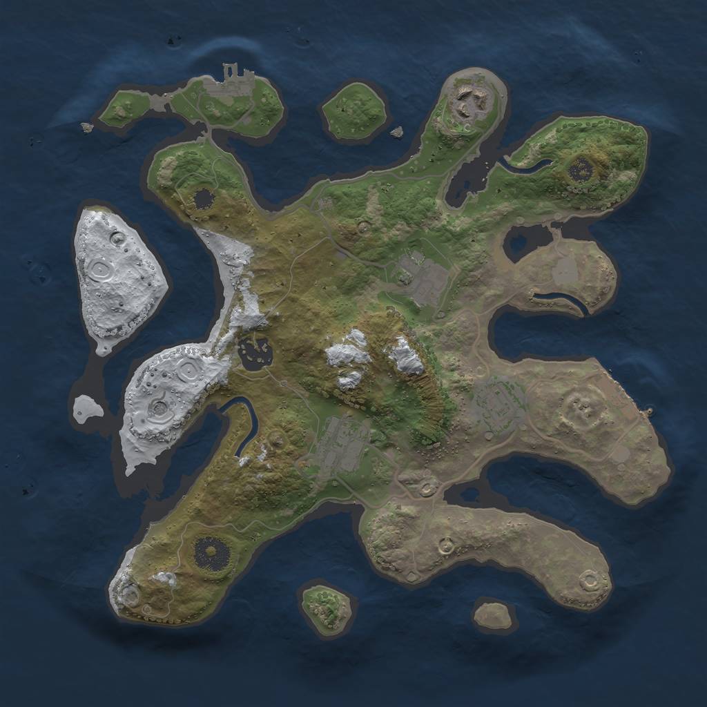 Rust Map: Procedural Map, Size: 3000, Seed: 13131313, 13 Monuments