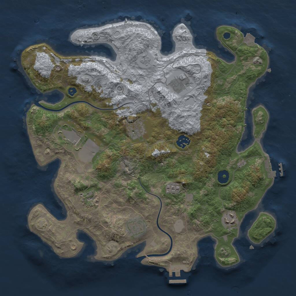 Rust Map: Procedural Map, Size: 3500, Seed: 6119730, 14 Monuments
