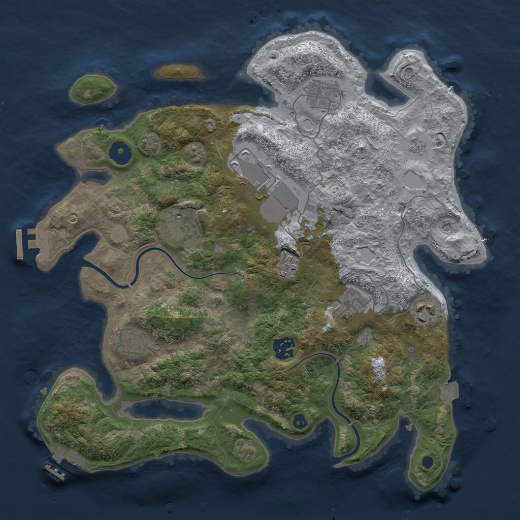 Rust Map: Procedural Map, Size: 3500, Seed: 5581578, 14 Monuments