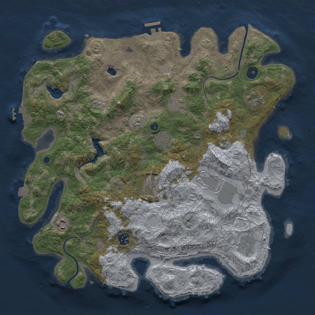 Rust Map: Procedural Map, Size: 4000, Seed: 2686876, 15 Monuments