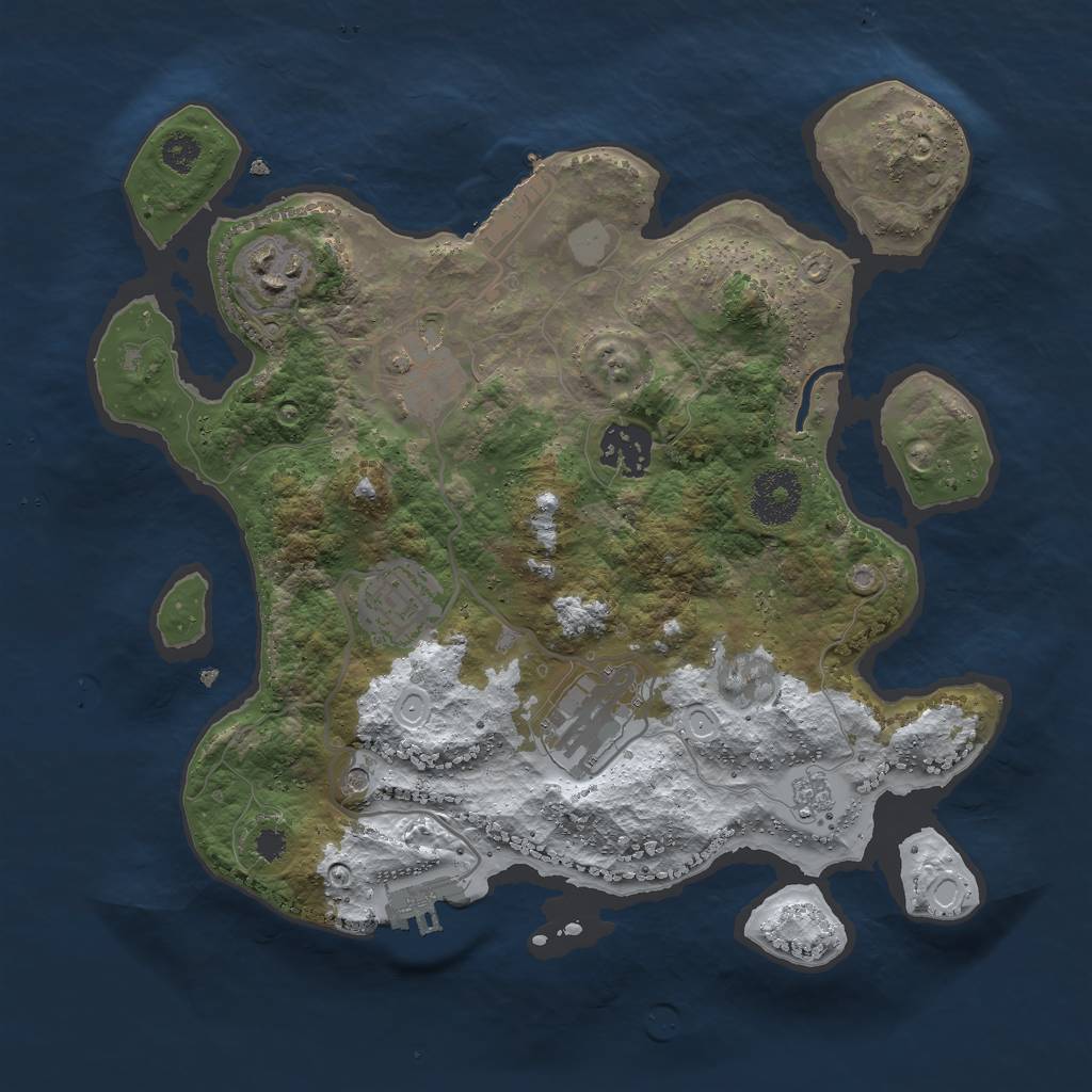Rust Map: Procedural Map, Size: 3000, Seed: 93494, 14 Monuments