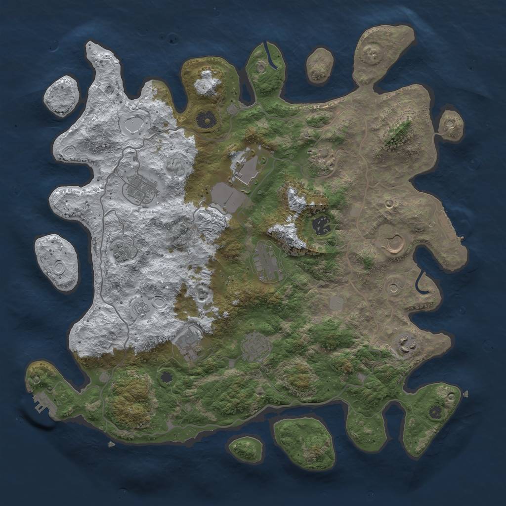 Rust Map: Procedural Map, Size: 4000, Seed: 5360162, 19 Monuments