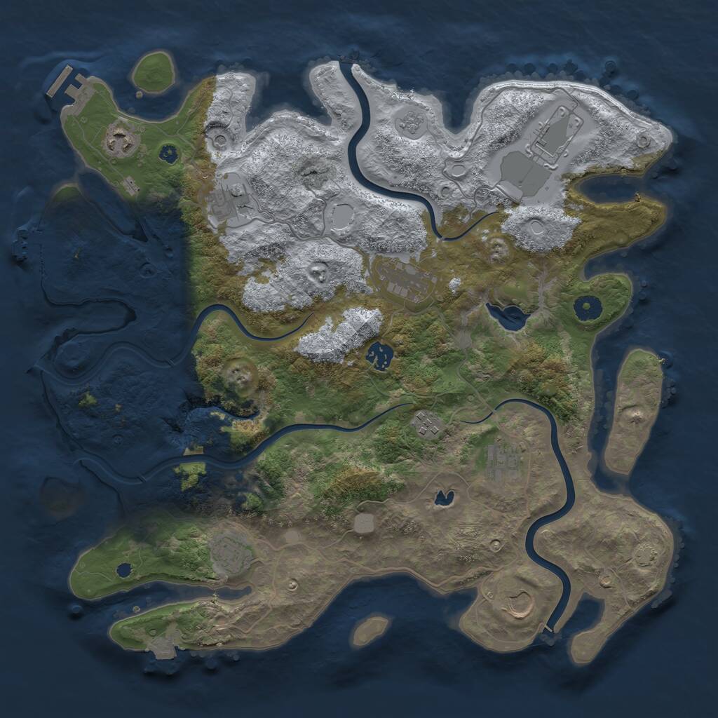 Rust Map: Procedural Map, Size: 4000, Seed: 5860451, 15 Monuments