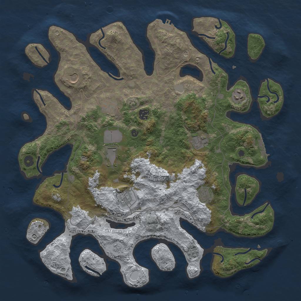 Rust Map: Procedural Map, Size: 4250, Seed: 568956, 18 Monuments