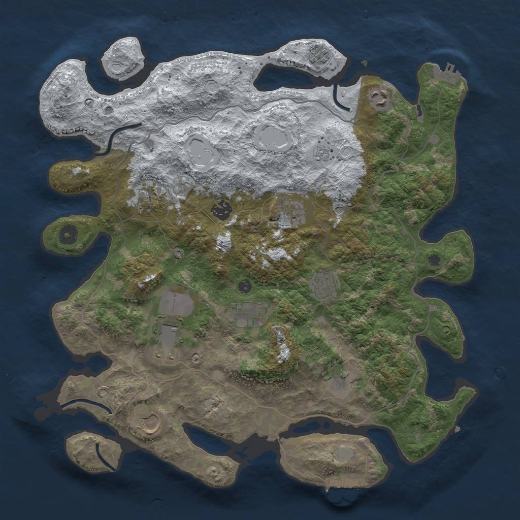 Rust Map: Procedural Map, Size: 4000, Seed: 4452217, 19 Monuments