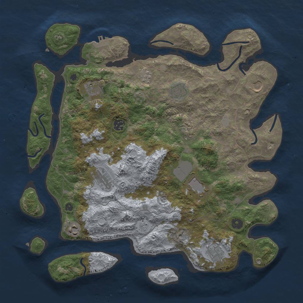 Rust Map: Procedural Map, Size: 4000, Seed: 835550, 18 Monuments