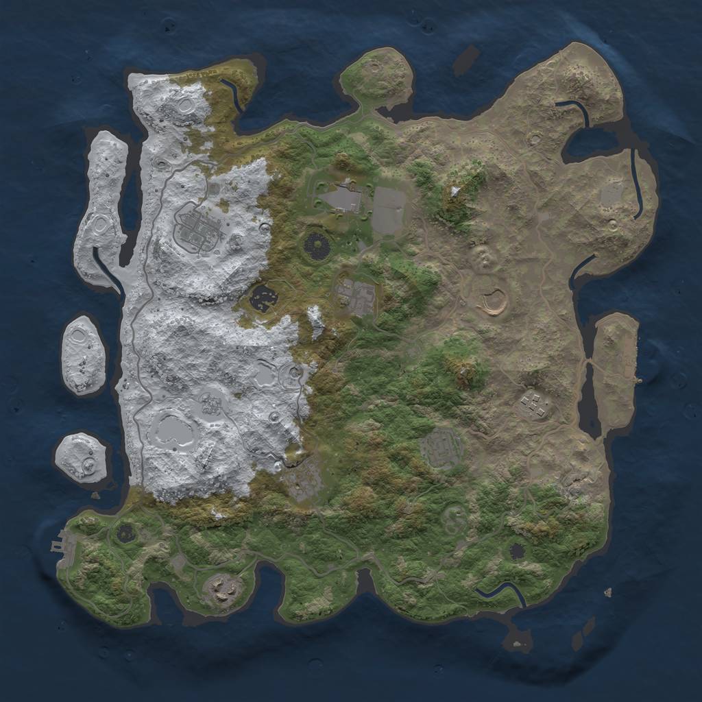 Rust Map: Procedural Map, Size: 4000, Seed: 611345, 18 Monuments