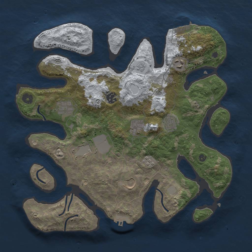 Rust Map: Procedural Map, Size: 3500, Seed: 2111216, 17 Monuments