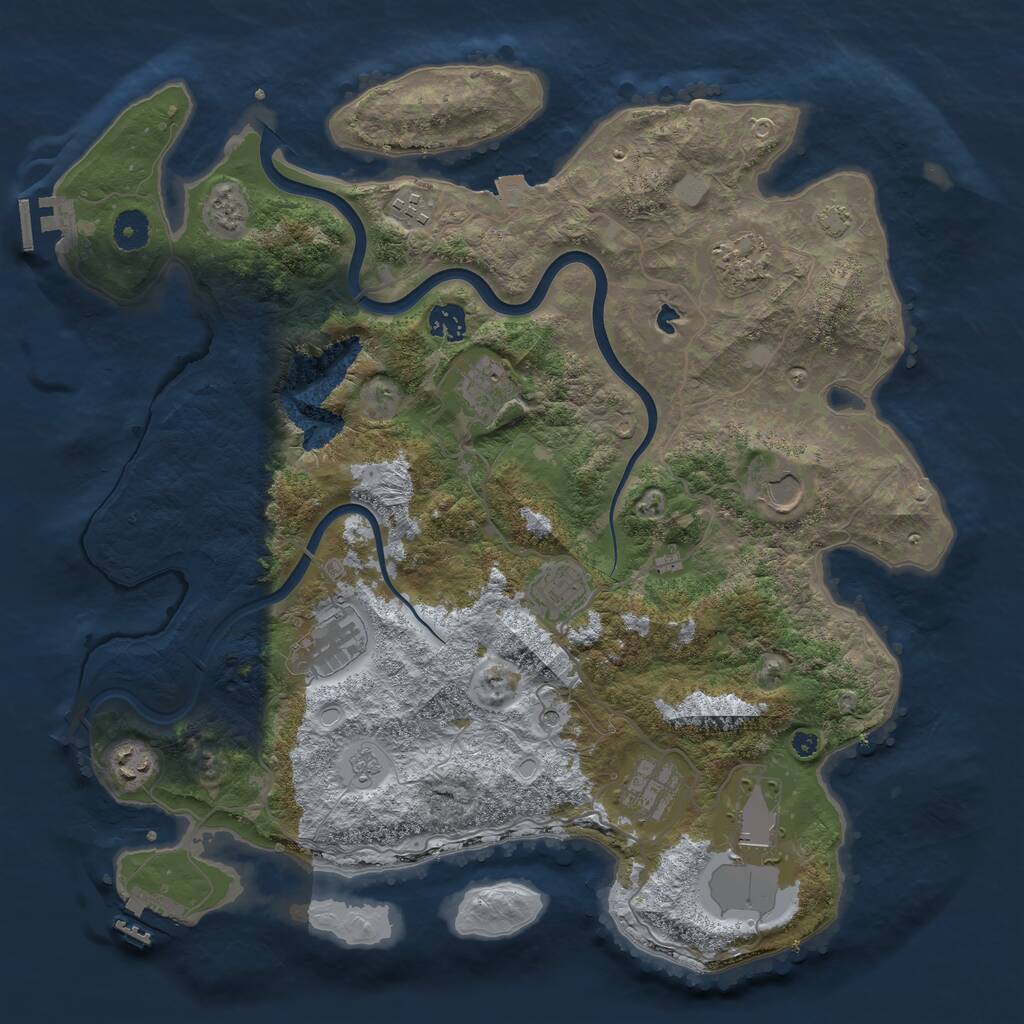 Rust Map: Procedural Map, Size: 4000, Seed: 3974983, 16 Monuments
