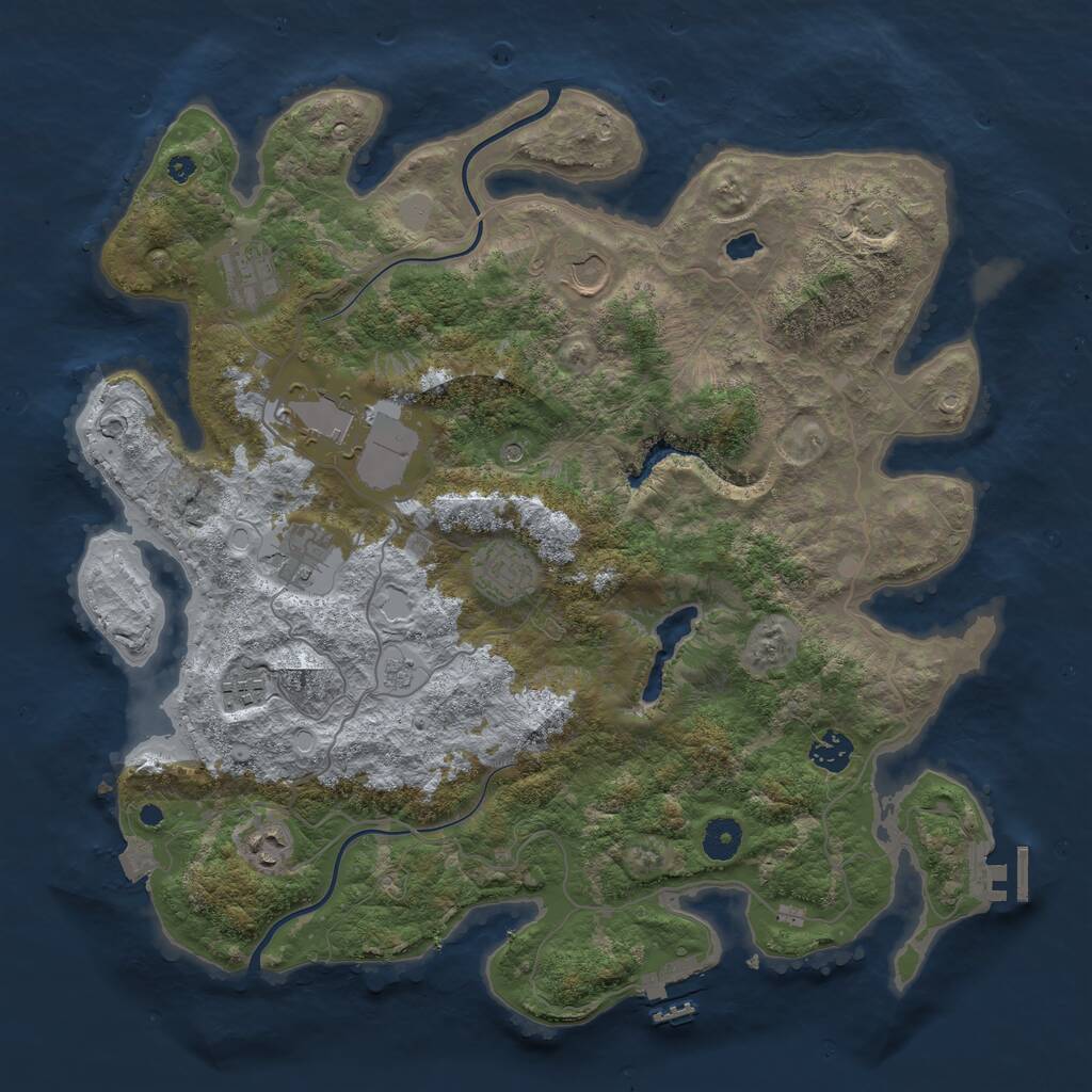 Rust Map: Procedural Map, Size: 4000, Seed: 4799351, 14 Monuments