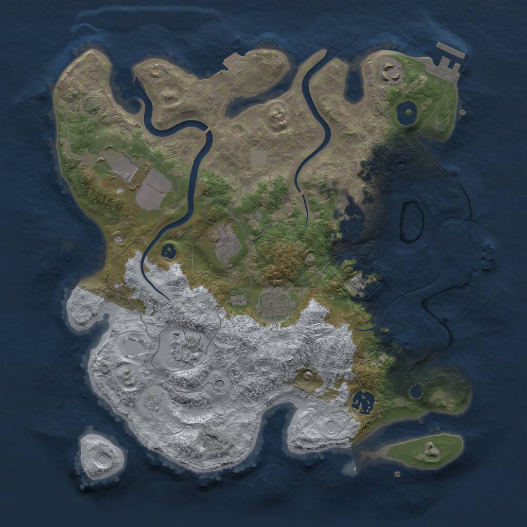Rust Map: Procedural Map, Size: 3500, Seed: 991423, 14 Monuments