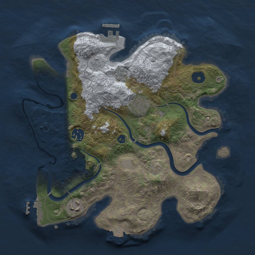 Rust Map: Procedural Map, Size: 3000, Seed: 2369, 10 Monuments