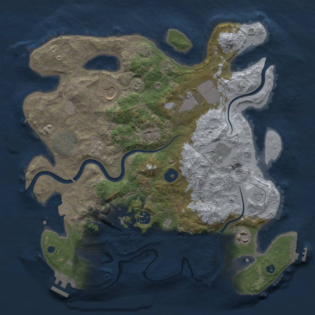 Rust Map: Procedural Map, Size: 3500, Seed: 1741539, 14 Monuments