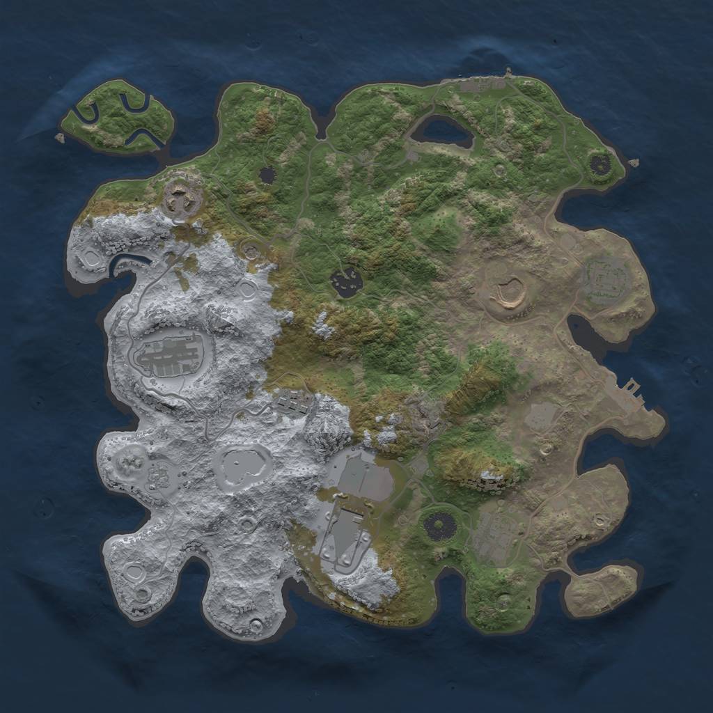 Rust Map: Procedural Map, Size: 3500, Seed: 1495942433, 15 Monuments