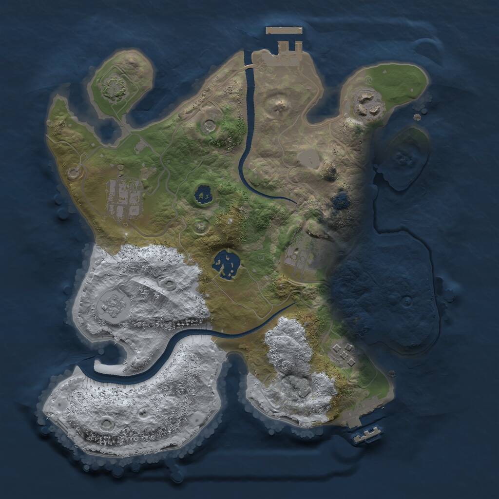 Rust Map: Procedural Map, Size: 2750, Seed: 1057186459, 11 Monuments